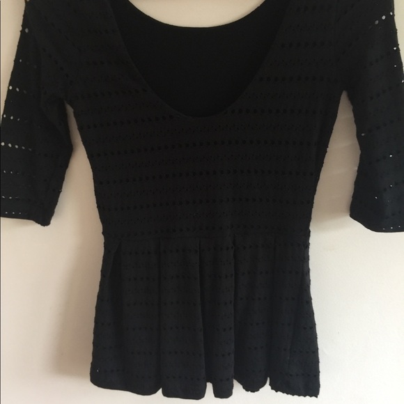Eight Sixty Black Peplum Top size Small Never Worn - Picture 2 of 5